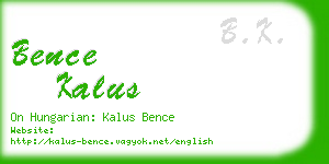 bence kalus business card